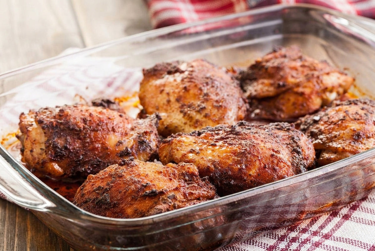 Gebratene Hähnchenkeulen mit Kräutern