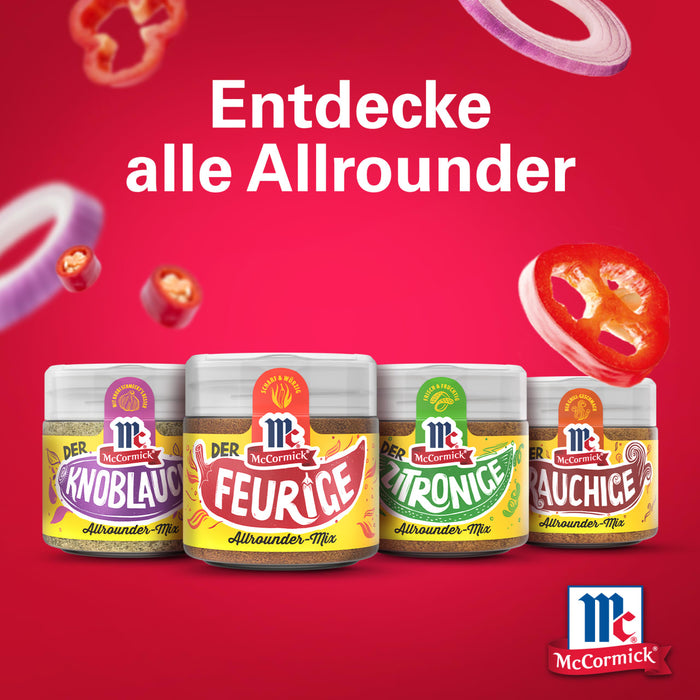 McCormick GewA?rze werden mit dem Text Entdecke alle Allrounder prA?sentiert, um ihre Vielseitigkeit zu bewerben.