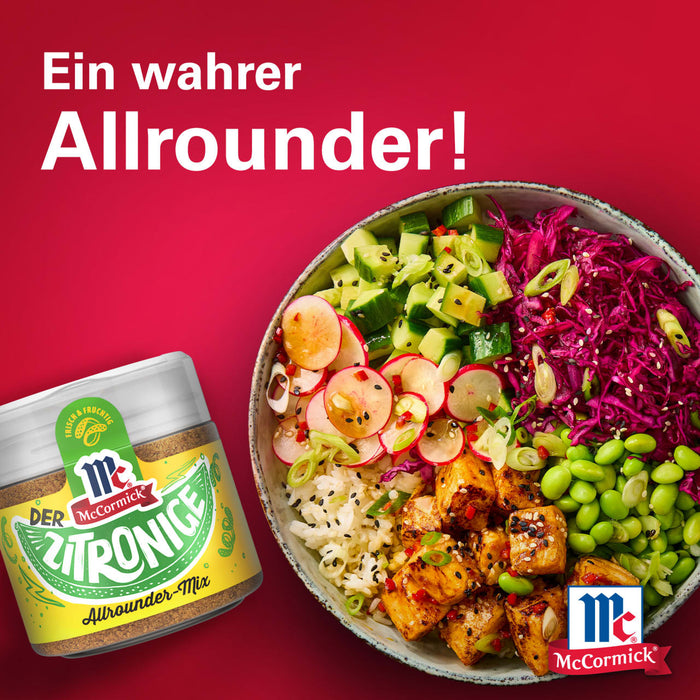 McCormick Zironice GewA?rz wird neben einer SchA?ssel mit frischen Zutaten gezeigt, was seine Vielseitigkeit hervorhebt.