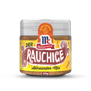 Ein Glas McCormick Der Rauchice GewA?rzmischung wird gezeigt.