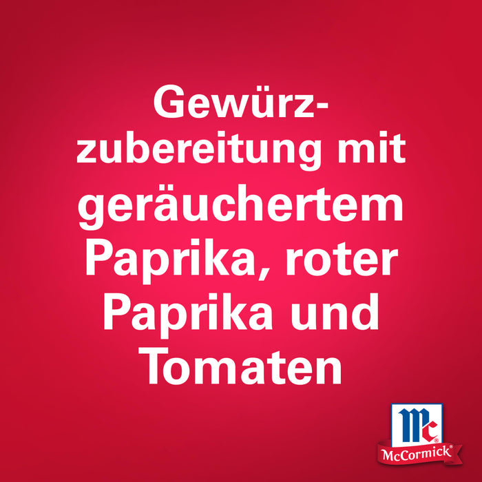 McCormick GewA?rzzubereitung mit gerA?uchertem Paprika, rotem Paprika und Tomaten.