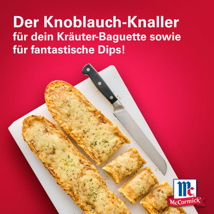 Der Knoblauch-Knaller von McCormick fA?r KrA?uter-Baguette und fantastische Dips wird in diesem Werbebild gezeigt.