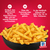 McCormick Air-Fry Klare-Pommes-Mix wird auf einer SchA?ssel mit Pommes Frites mit Anweisungen zur Zubereitung gezeigt.