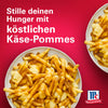 Eine Platte kA?stlicher KA?se-Pommes, bestehend aus Pommes Frites, KA?se und SoA?e, wird in einer McCormick-Werbung gezeigt.