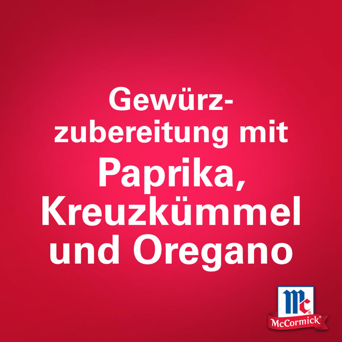 McCormick GewA?rzzubereitung mit Paprika, KreuzkA?mmel und Oregano.