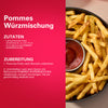 Eine digitale Infografik mit einer Schüssel gewürzter Pommes frites mit Ketchup neben einem Rezept für Srpet Chip Seas X06-Ge.