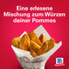 Ein Korb mit gewürzten Kartoffelspalten wird in dieser Anzeige für Srpet Chip Seas X06-Ge von McCormick präsentiert.