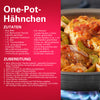 Ein Rezept-Infografik für One-Pot-Hähnchen mit Srpet Paprika Sweet X06-Ge als Hauptzutat zum Würzen von Hähnchen und Sauce.
