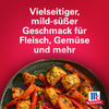 Ein Teller mit gewürztem Hähnchen und rotem Paprika unterstreicht den vielseitigen mild süßen Geschmack von Srpet Paprika Sweet X06-Ge von McCormick.