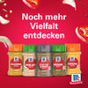 Eine Werbegrafik mit fünf McCormick Gewürzdosen einschließlich Srpet Bl Pepper Gd X06-Ge neben Kreuzkümmel, Knoblauch, Oregano und Kurkuma um noch mehr Vielfalt zu entdecken.