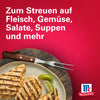 Eine Werbegrafik für Srpet Bl Pepper Gd X06-Ge von McCormick mit gegrilltem Hähnchen und Limette auf einem Teller sowie dem Text Zum Streuen auf Fleisch, Gemüse, Salate, Suppen und mehr.