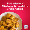 Ein Teller mit gewürzten Röstkartoffeln wird in dieser McCormick-Anzeige für Srpet Potatoe Seas X06-Ge mit deutschem Text präsentiert der es als eine erlesene Mischung für perfekte Bratkartoffeln beschreibt.